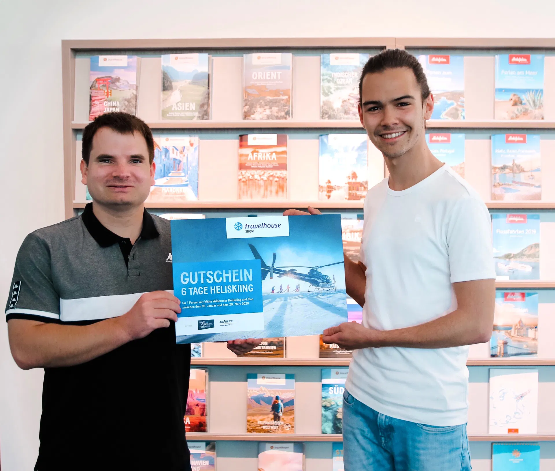 Elan ski-test winner Matthias Habegger wins a week at White Wilderness Heliskiing, flights included, sponsored by White Wilderness Heliskiing Ltd & Travelhouse Snow